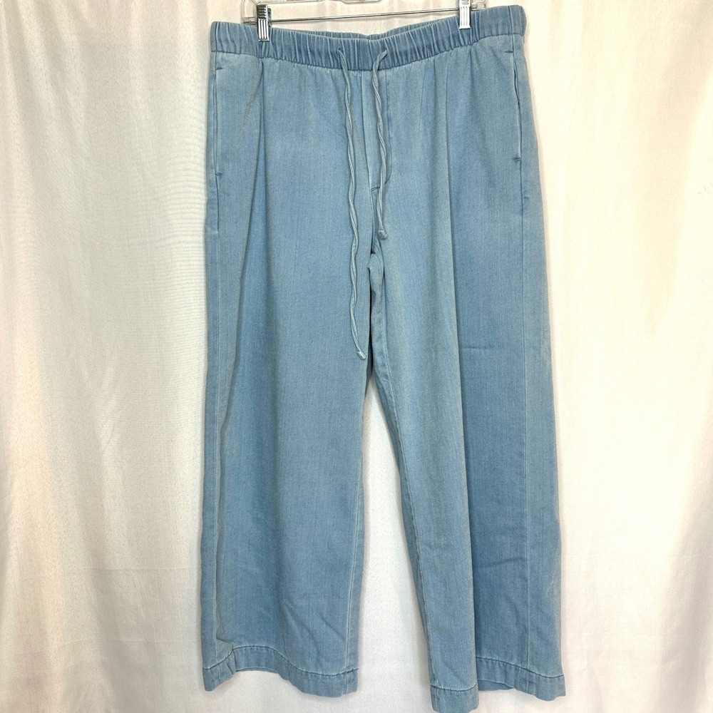 American Eagle Dreamy Drape Wide Leg Jeans LARGE Coastal Casual Y2K Streetwear